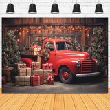Cadeau de Noël Camion Rouge Toile de fond pour Photographie M11-56