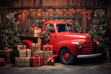Cadeau de Noël Camion Rouge Toile de fond pour Photographie M11-56