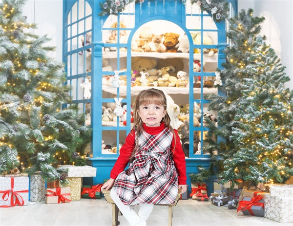 Noël Étagère pleine de jouets Arbres décorés Cadeaux Toile de fond M11-75