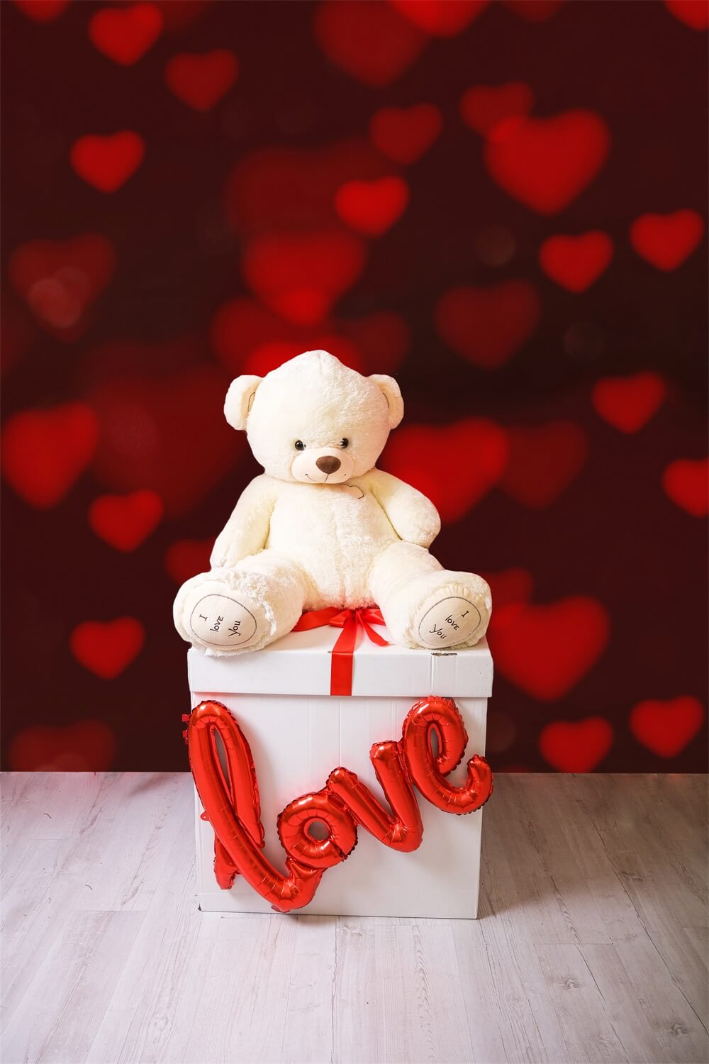 Saint Valentin Halo de Coeur Rouge Scene Romantique Toile de fond M12-06