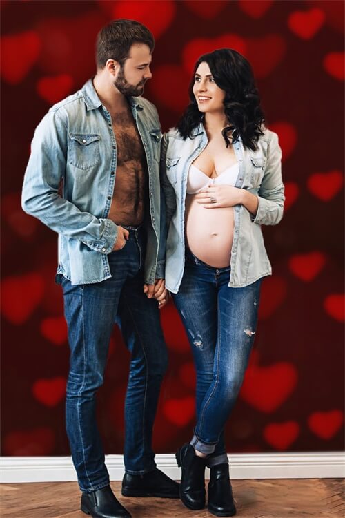 Saint Valentin Halo de Coeur Rouge Scene Romantique Toile de fond M12-06