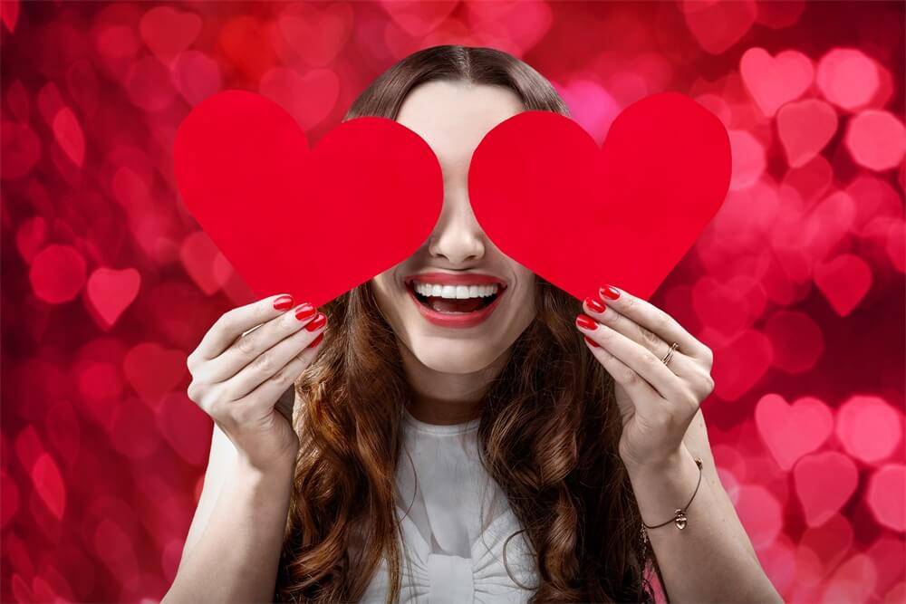 St Valentin avec Halo Rouge de Coeur Amour Romantique Toile de fond M12-09