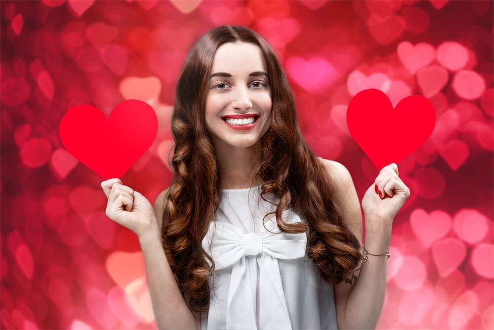 St Valentin avec Halo Rouge de Coeur Amour Romantique Toile de fond M12-09