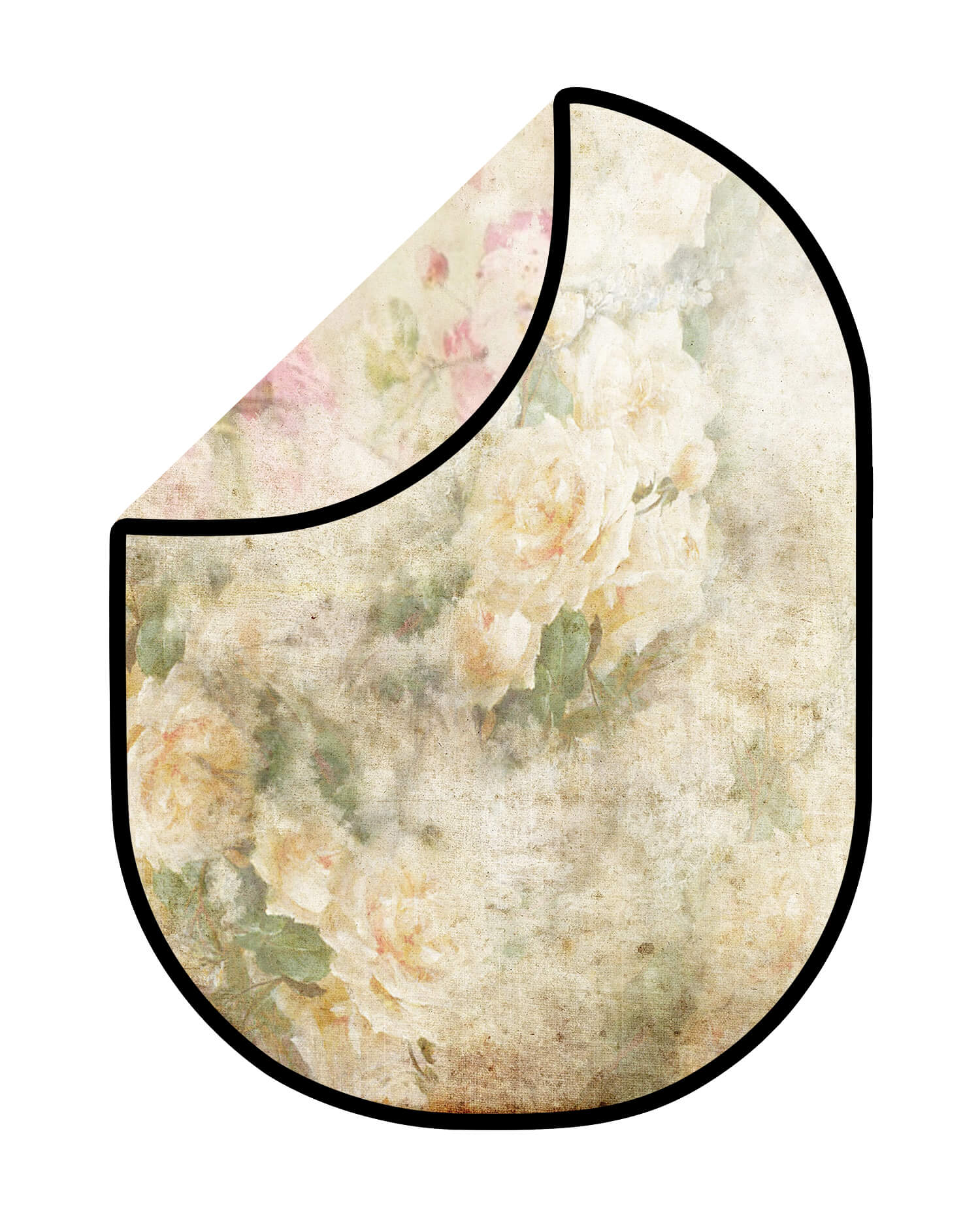 Pliable Elégant Rose Vintage/Rosebud Jaune Pâle Double Face Toile de fond M12-49