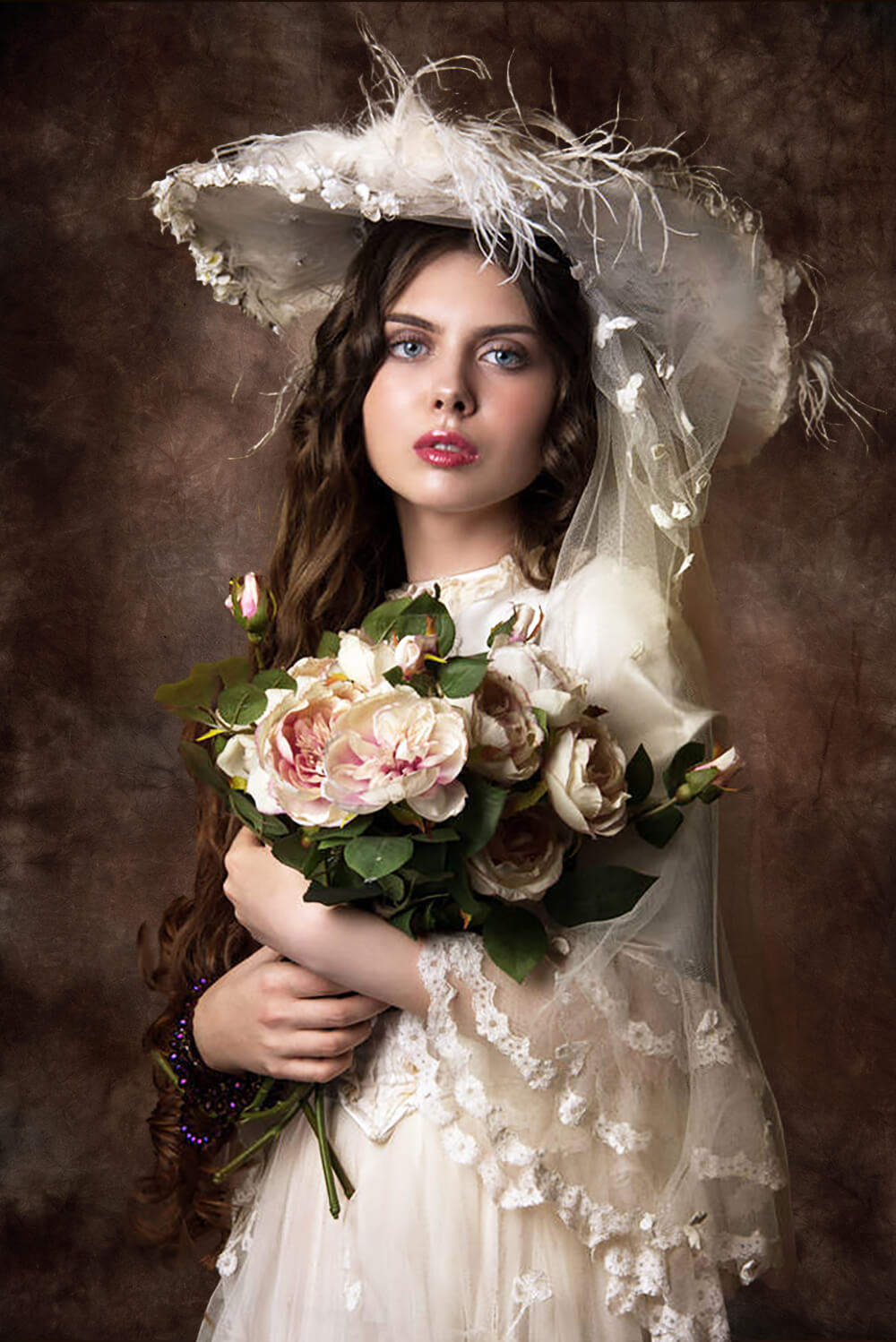 Toile de fond pliable Abstrait Marron foncé/Marron clair double face 5x6.5ft (1.5×2M) M12-77