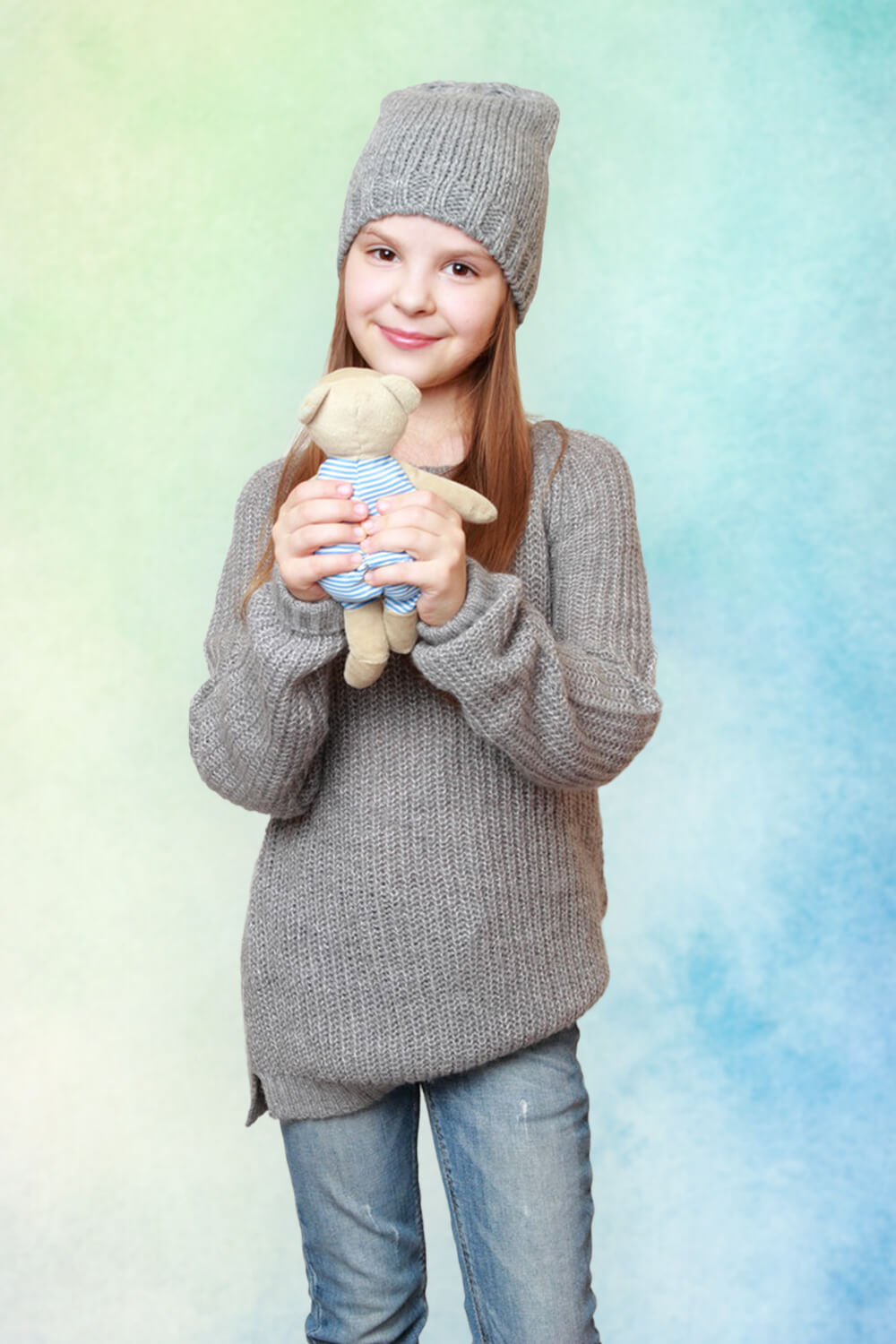 Toile de fond pliable Rose bonbon/Bleu vif Vert dégradé double face 5x6.5ft (1.5×2M) M12-80