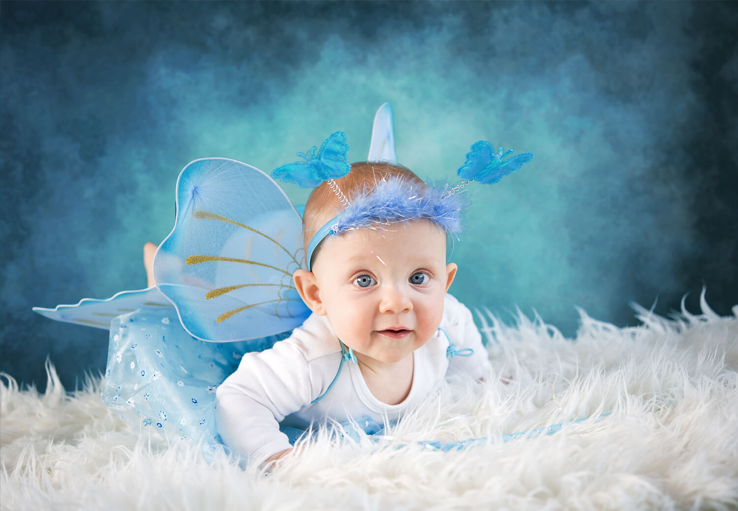 Toile de Fond de Photographie de Portrait Abstrait Bleu M5-100