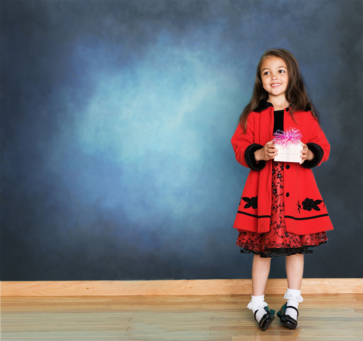 Toile de Fond de Photographie de Portrait Abstrait Bleu M5-100