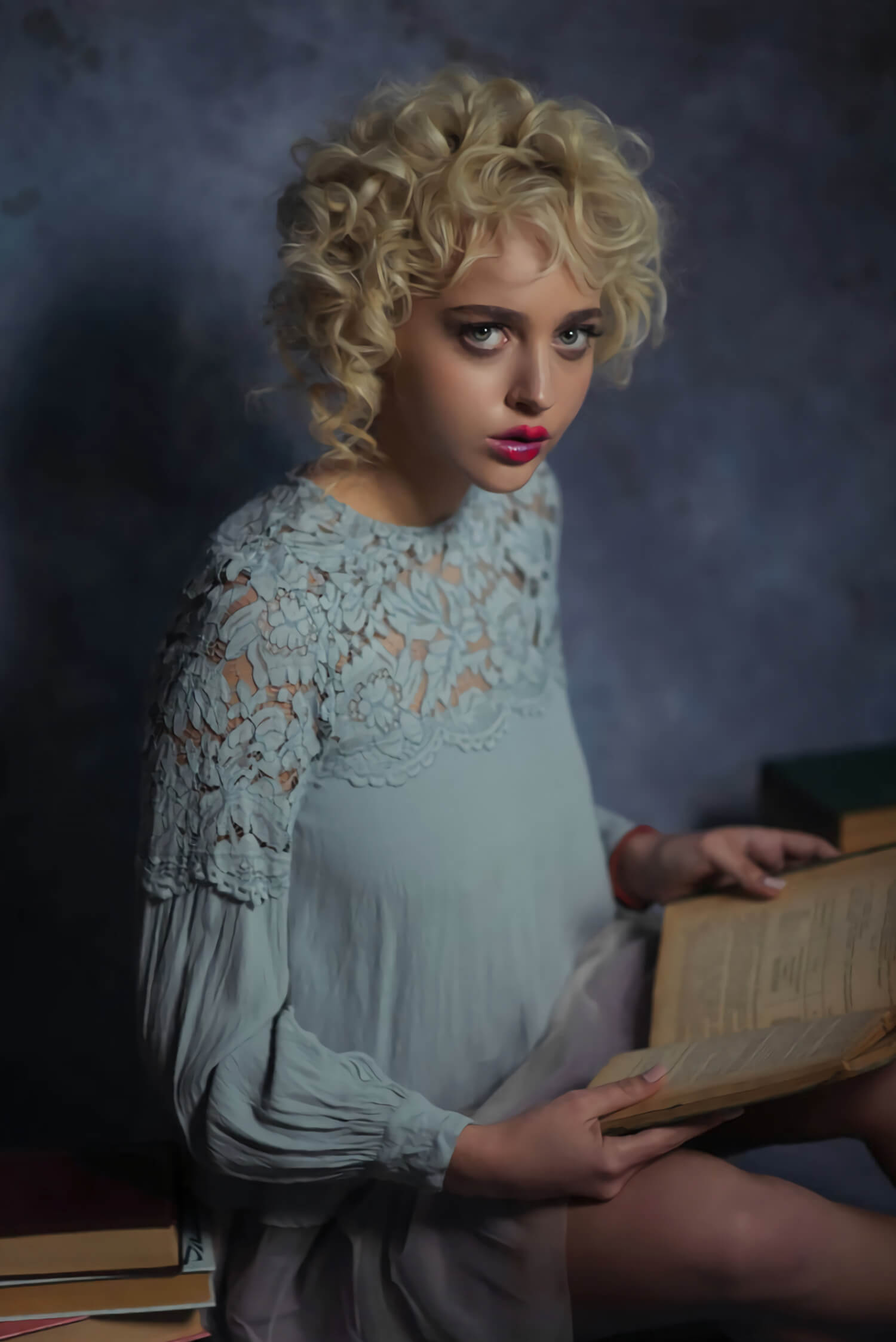 Fond de Photomaton Abstrait Bleu Foncé M5-147