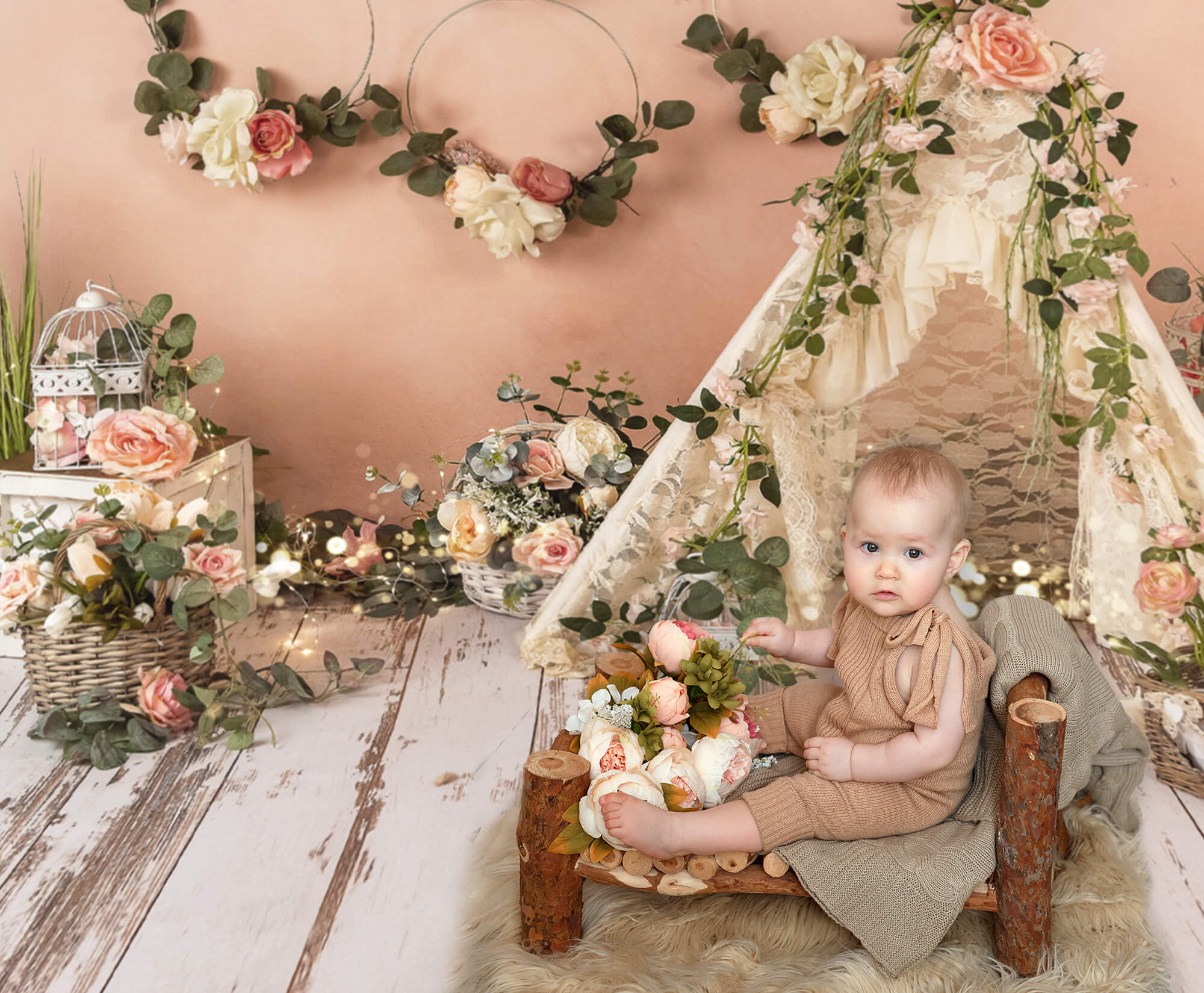 Toile de Fond de Printemps de Tente en Dentelle de Fleurs M5-158