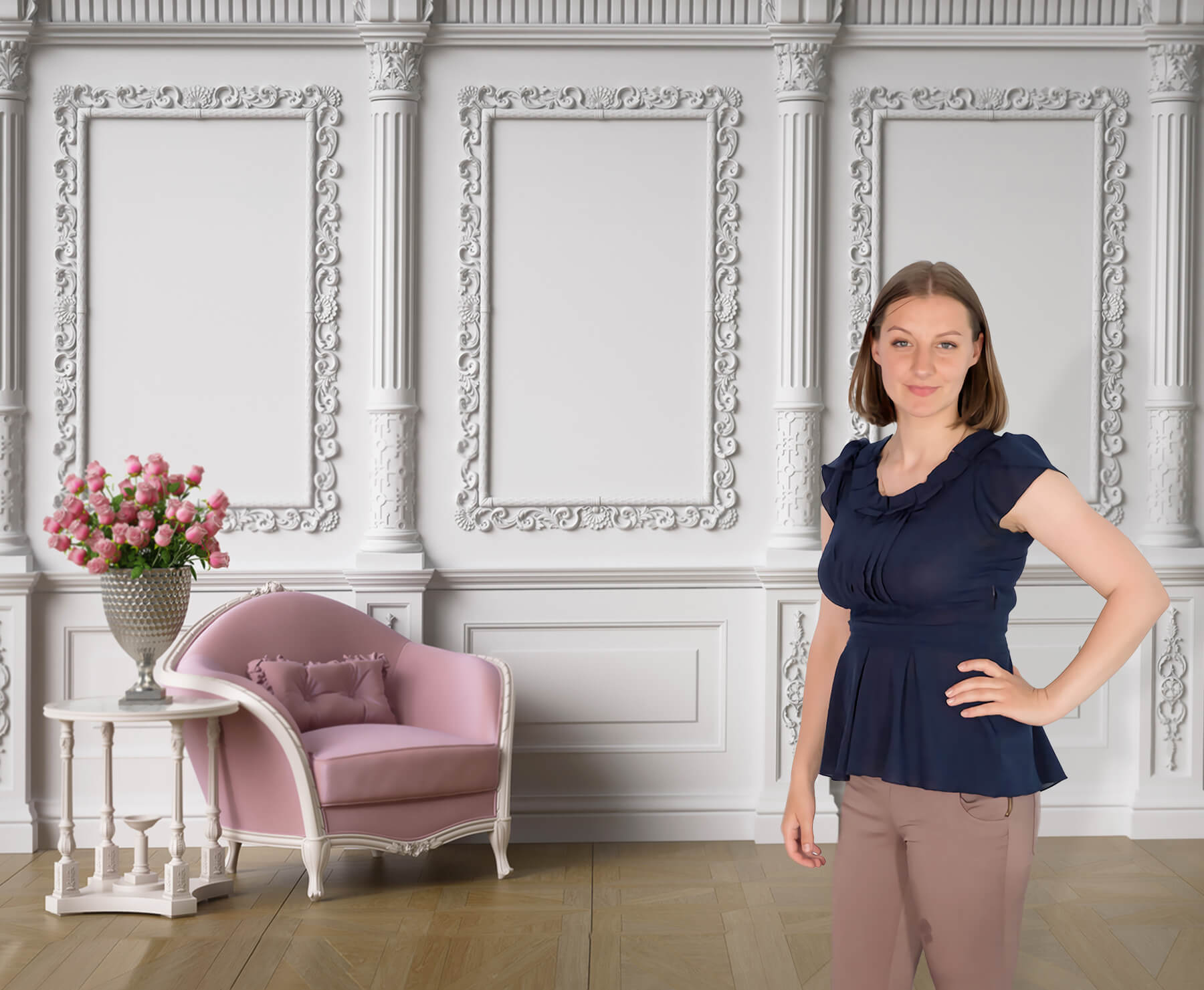 Toile de Fond de Fauteuil Mural Rétro Intérieur de la Pièce M5-31