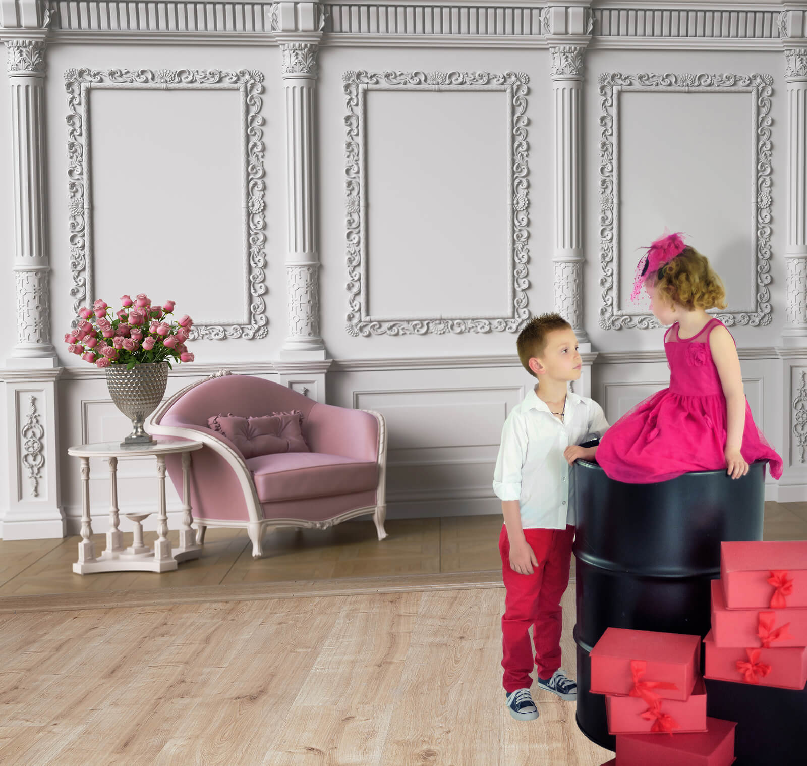 Toile de Fond de Fauteuil Mural Rétro Intérieur de la Pièce M5-31