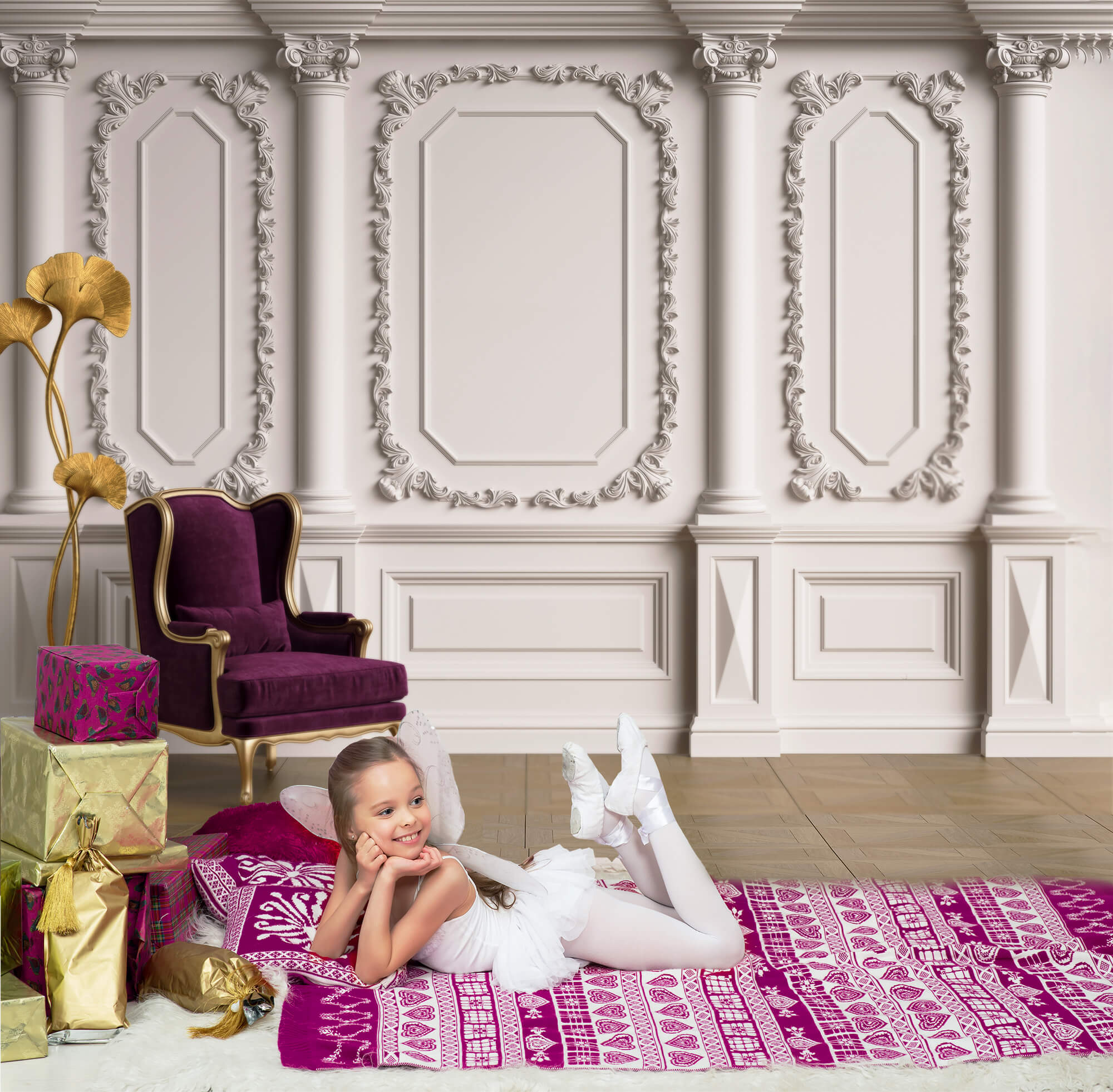 Toile de Fond pour Photomaton Mural Chic Vintage M5-32