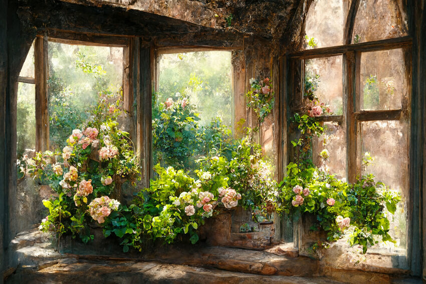 Peinture à L'huile Floral Photo Booth Toile de Fond M5-45