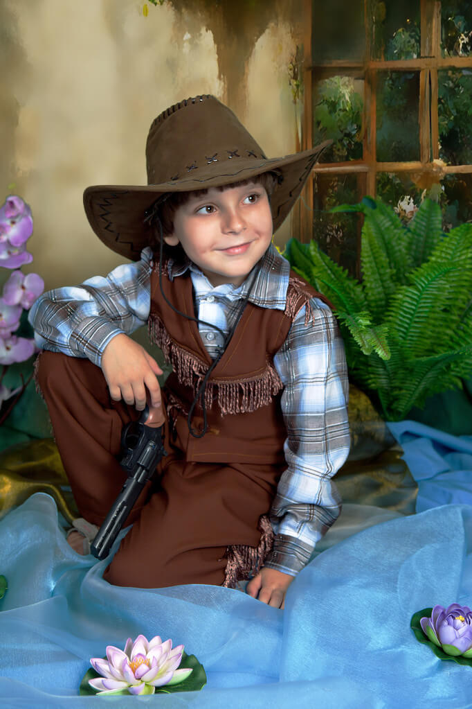 Toile de Fond de Fleurs de Fenêtre en Bois Vintage M5-46