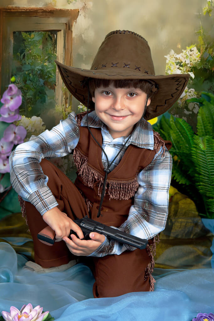 Toile de Fond de Fleurs de Fenêtre en Bois Vintage M5-46