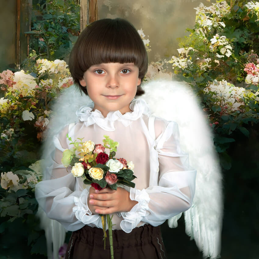 Toile de Fond de Fleurs de Fenêtre en Bois Vintage M5-46