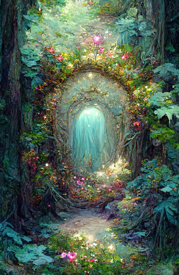 Toile de Fond de Porte de Fleurs de Forêt de Jungle Mystique M5-49