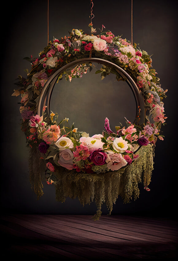 Toile de Fond de Guirlande de Fleurs Suspendues Abstraites M5-58