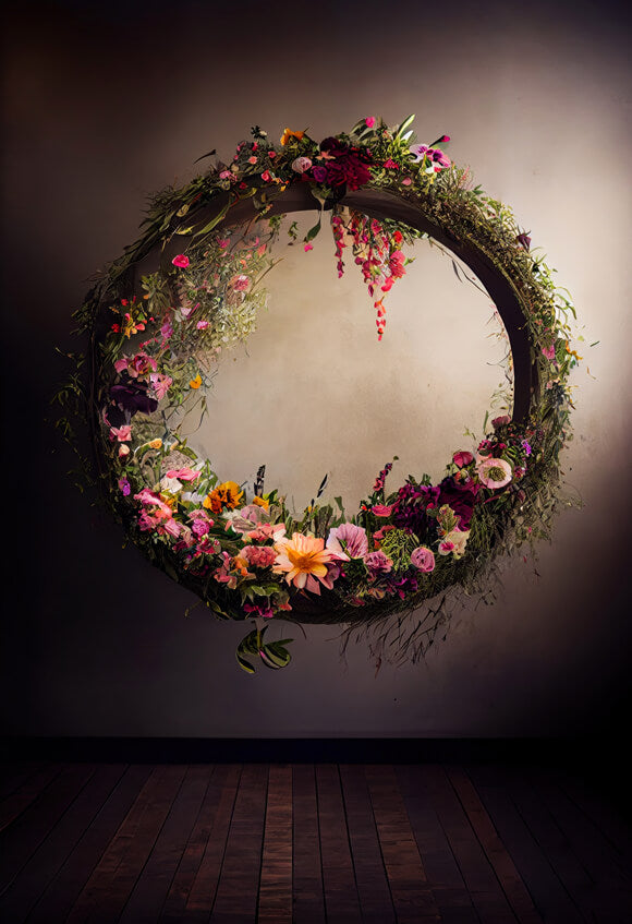Toile de Fond Florale Abstraite Couronne Floue M5-59