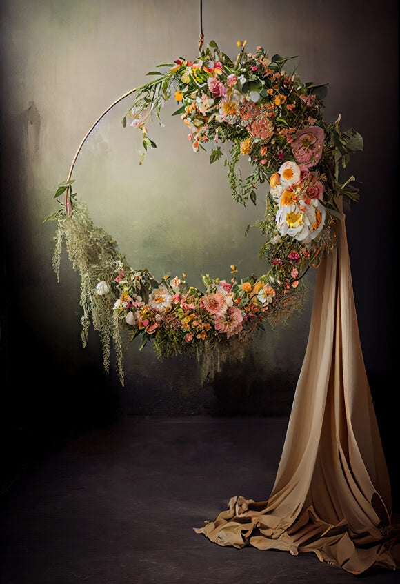 Couronne de Fleurs à Suspendre Toile de Fond Texturée Abstraite M5-63