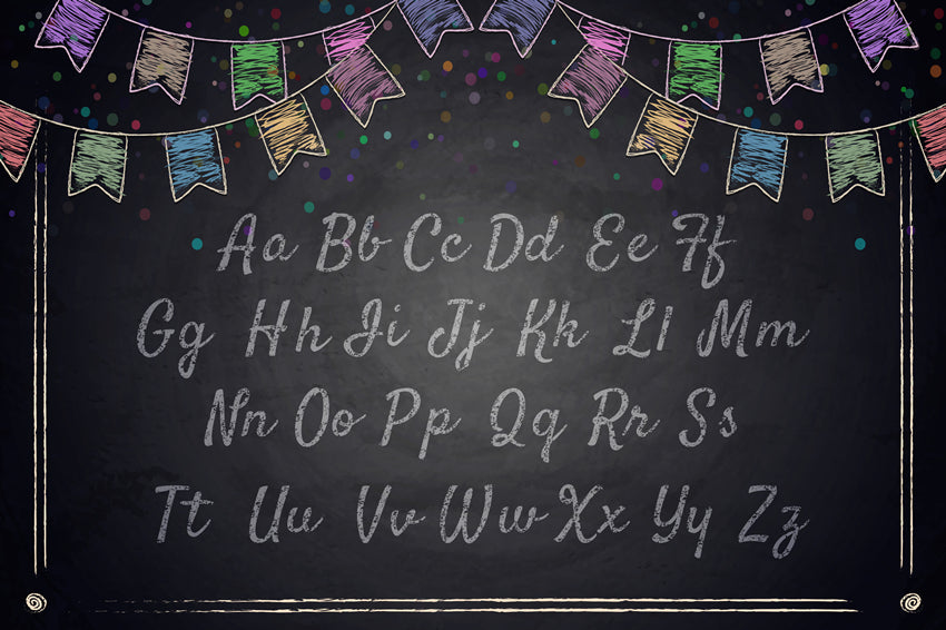 Alphabet Tableau Noir Retour à L'école Toile de Fond M5-85