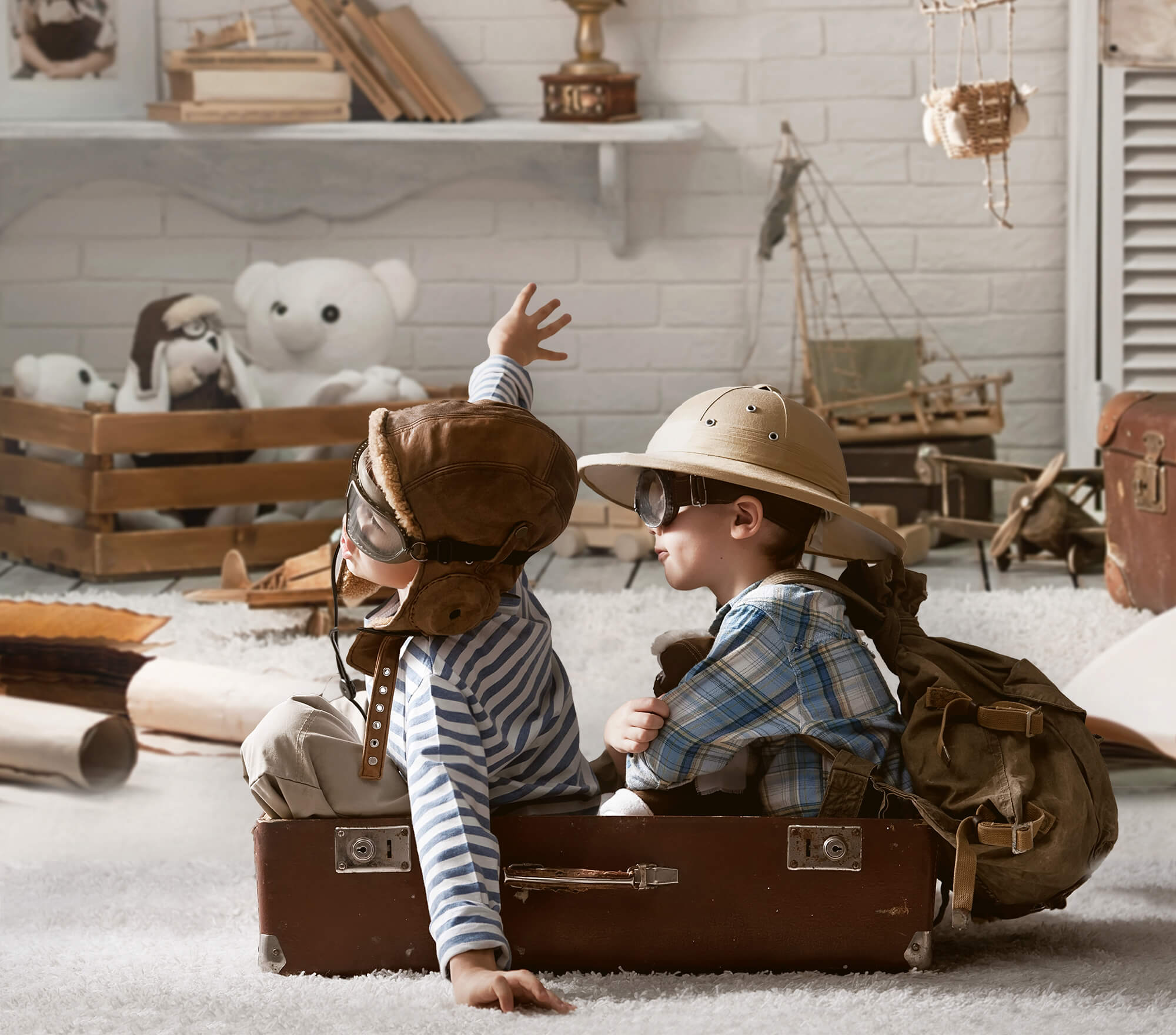 Ancre de Bateau de Voyage Globe Retour à L'école Toile de Fond M6-08