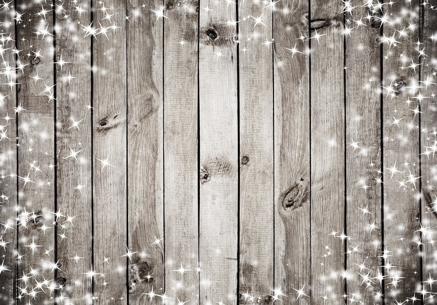 Toile de Fond D'étoiles de Flocon de Neige Murale en Bois Rétro M6-153
