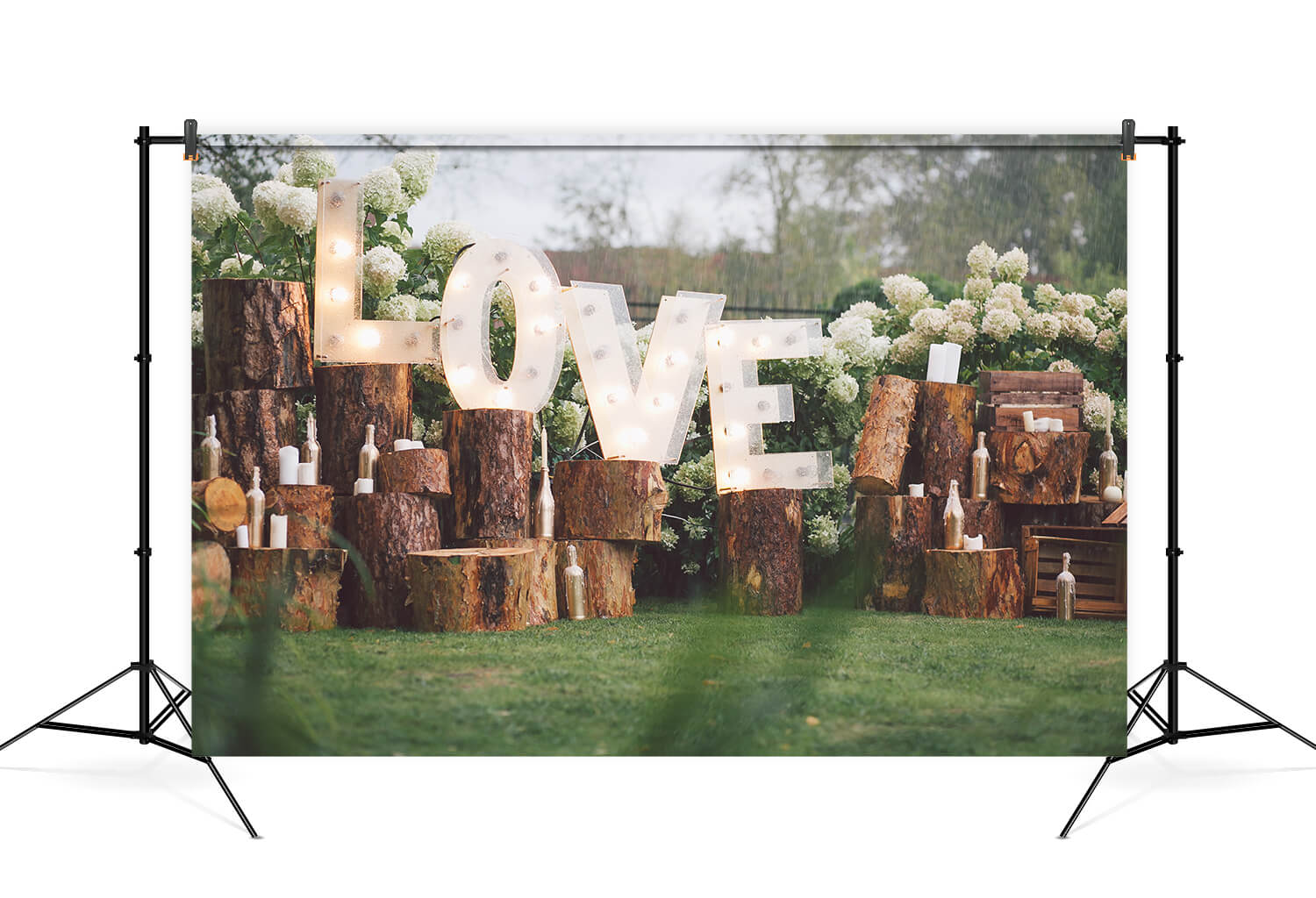 LOVE Lettres Souches Fleur Décor de Mariage Toile de Fond M6-22