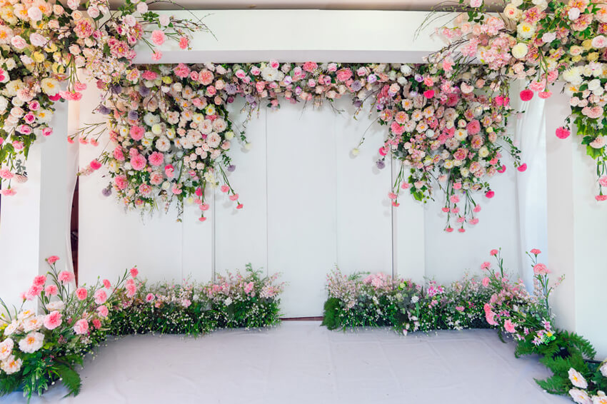 Bannière de Décoration de Fête de Toile de Fond de Mariage M6-27