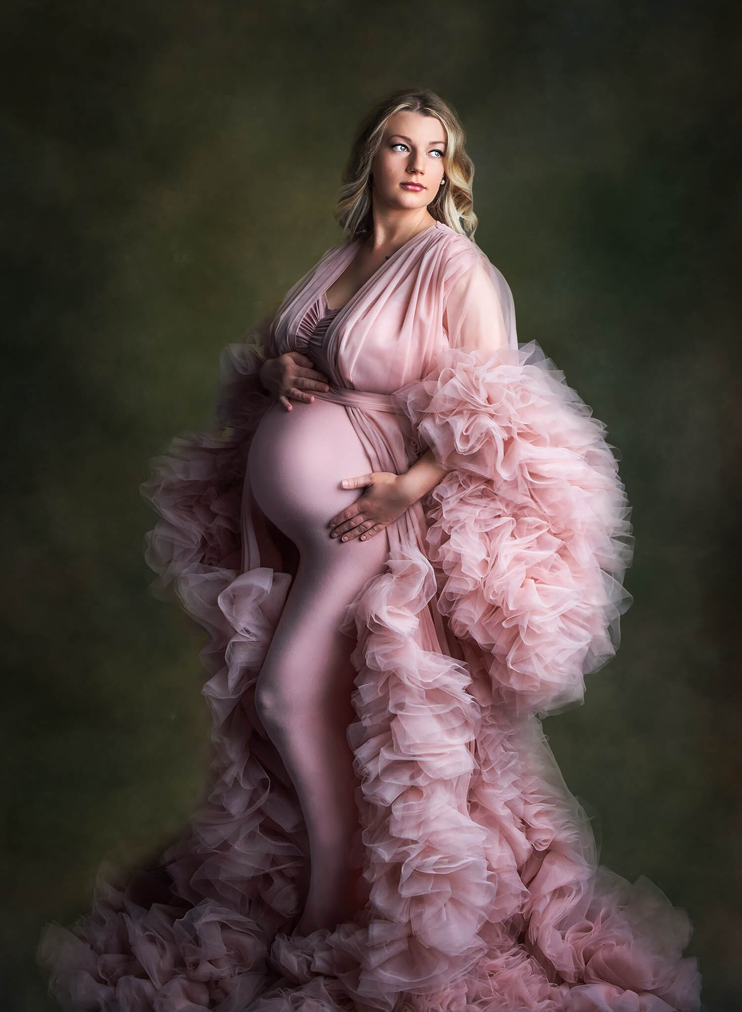 Toile de Fond Floue Abstraite Verdâtre Classique M6-67