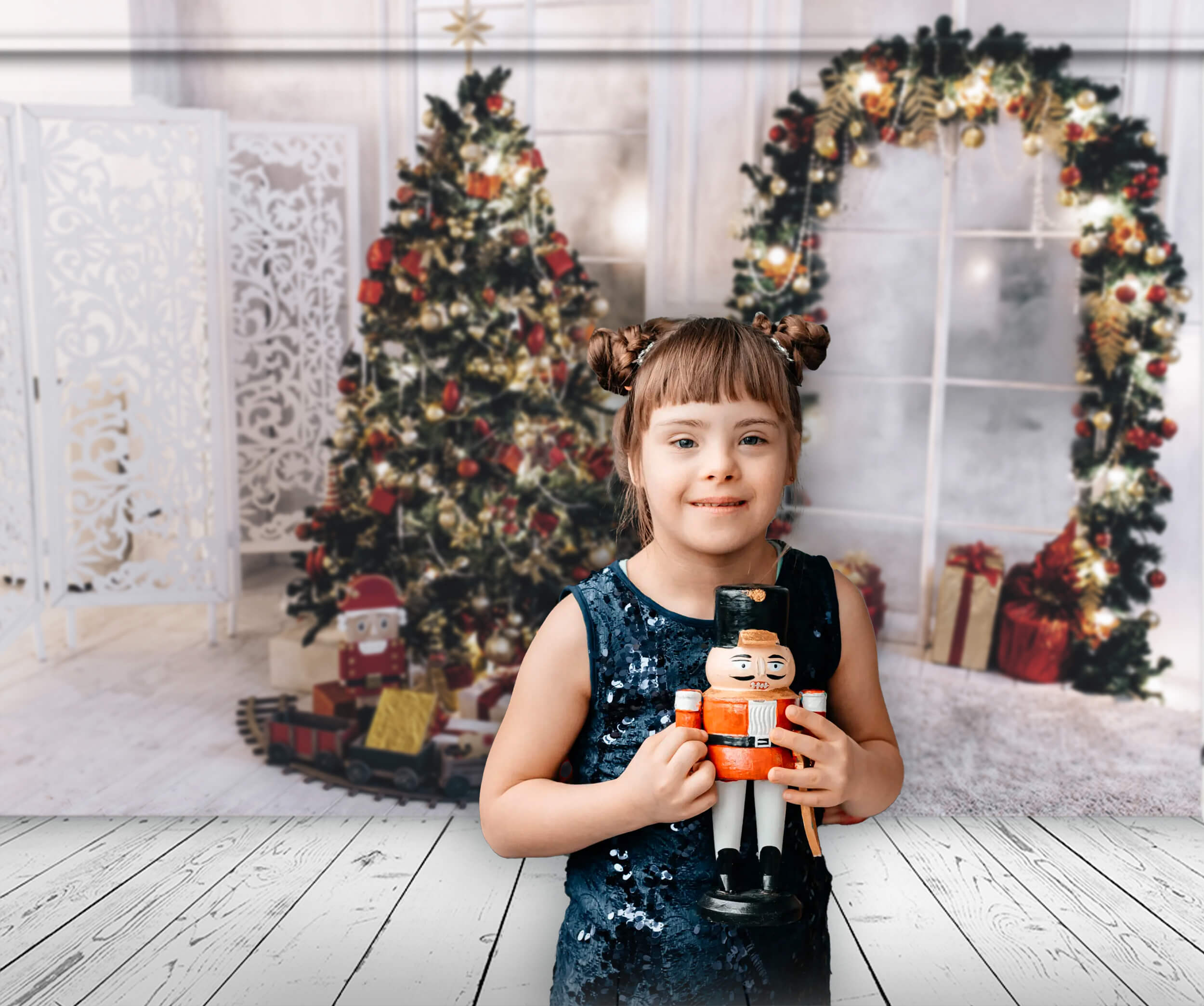 Toile de Fond du Festival de L'arc de L'arbre de Noël Décoré M6-85