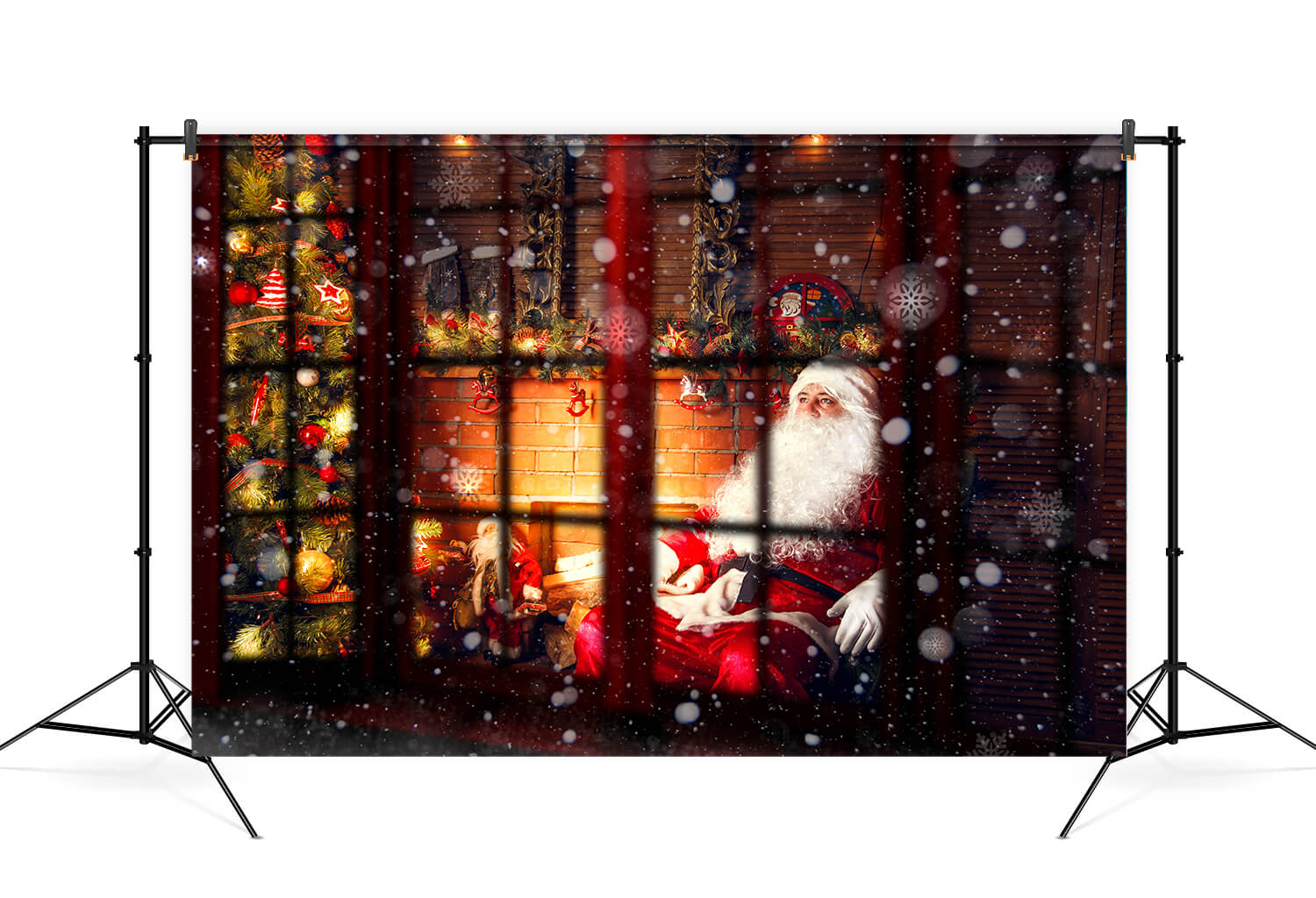 Toile de Fond Photo Père Noël Enneigé M7-08