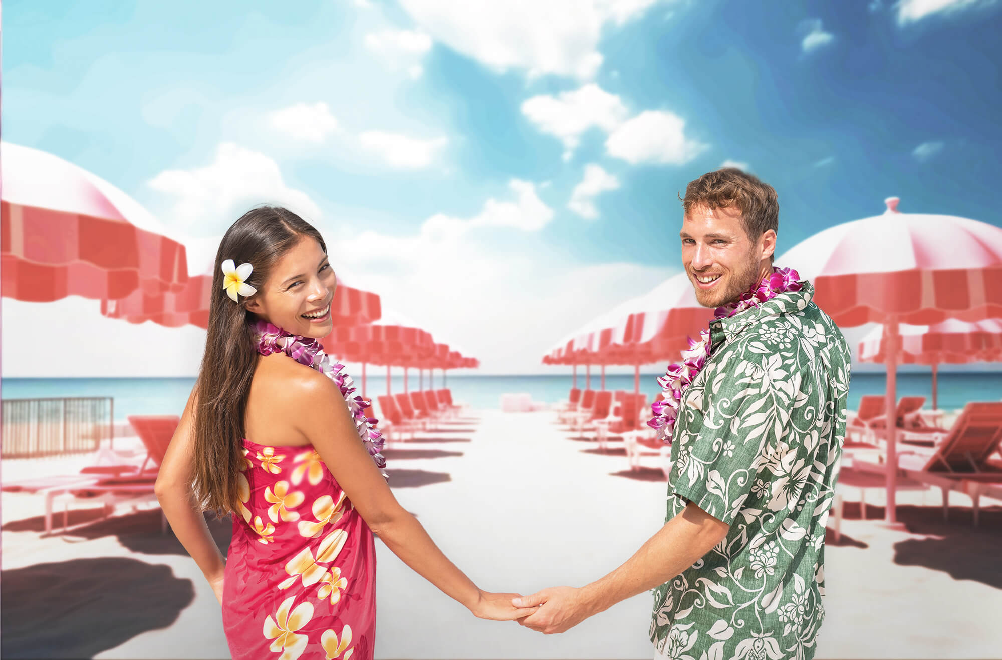 Toile de fond Poupée de Mode Estivale Rose M7-103