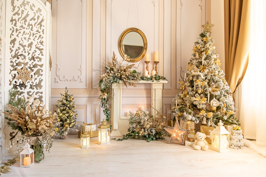 Toile de Fond de Décoration de Salle de Sapin de Noël M7-11