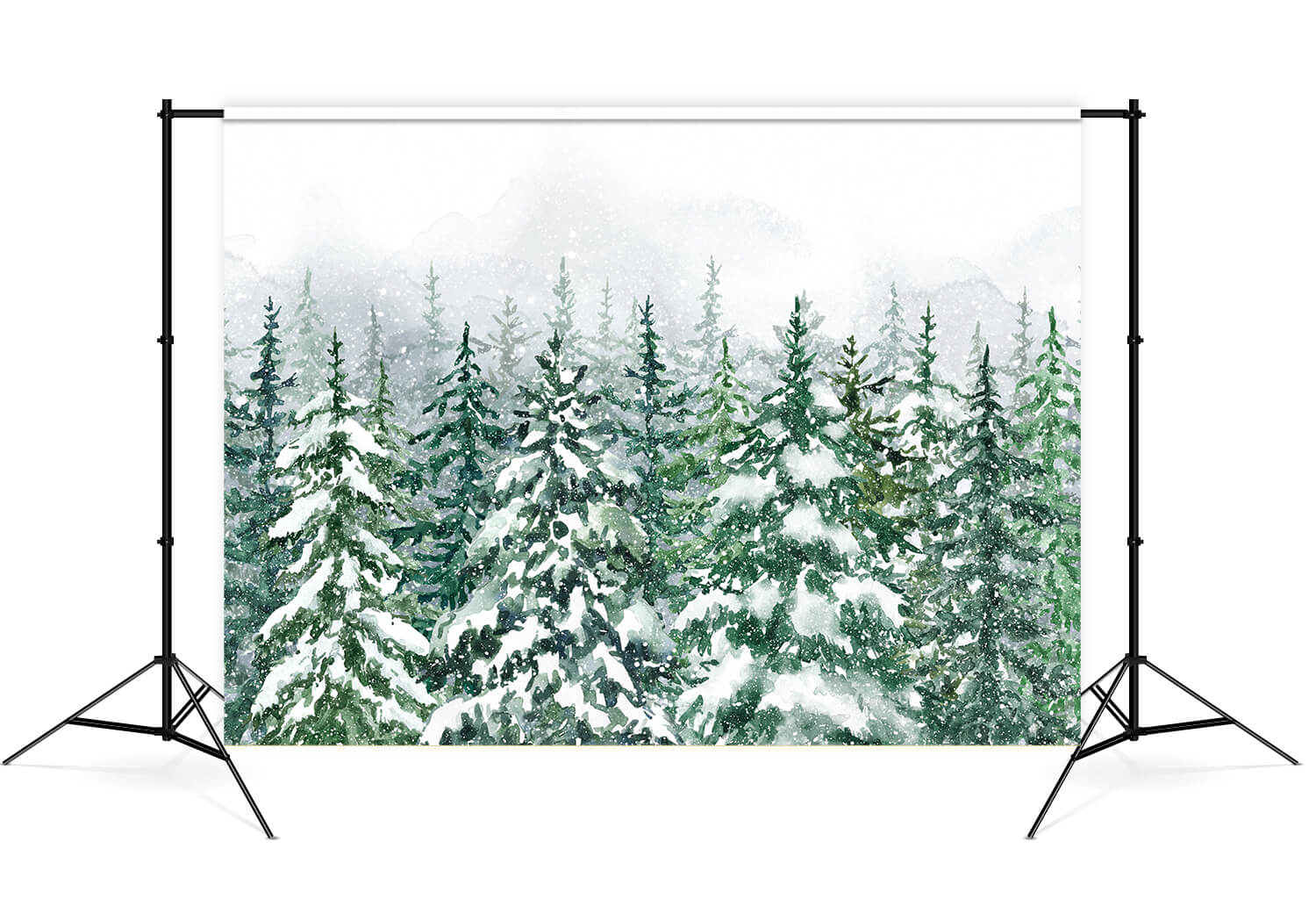 Toile de Fond de Paysage de Neige de Forêt de Pins d'Hiver M7-43