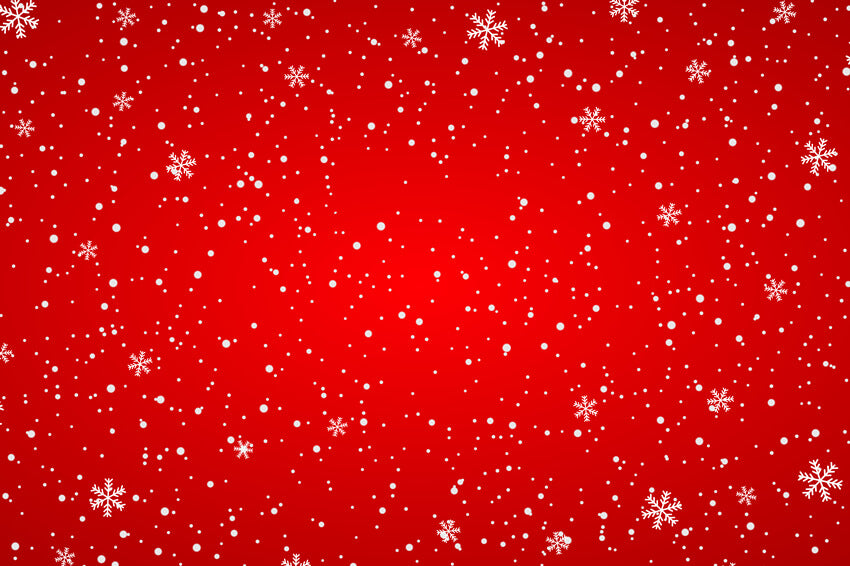 Flocon de Neige Hiver Noël Rouge Toile de Fond M7-48