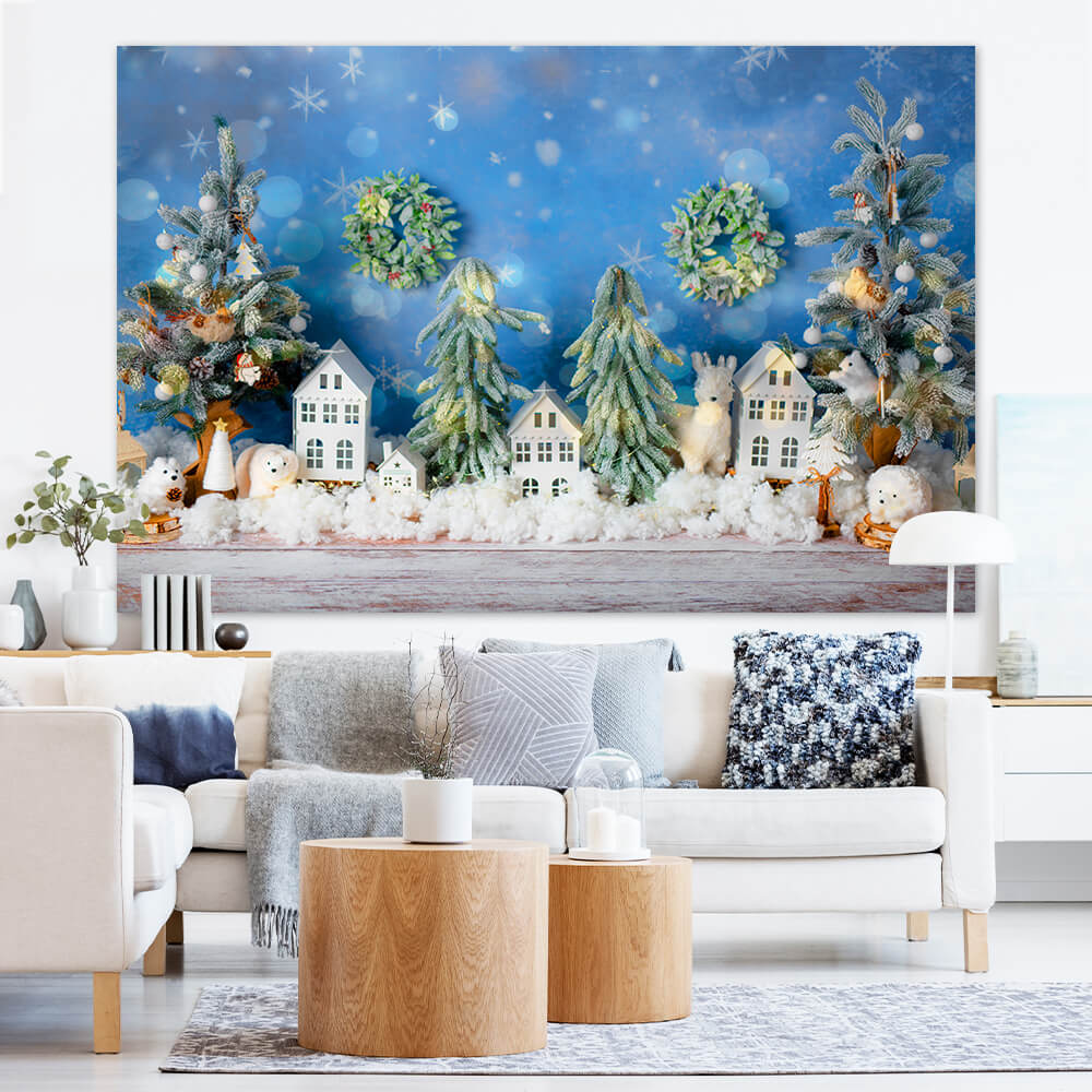 Arbres de Noël Fond d'animaux des bois M7-51