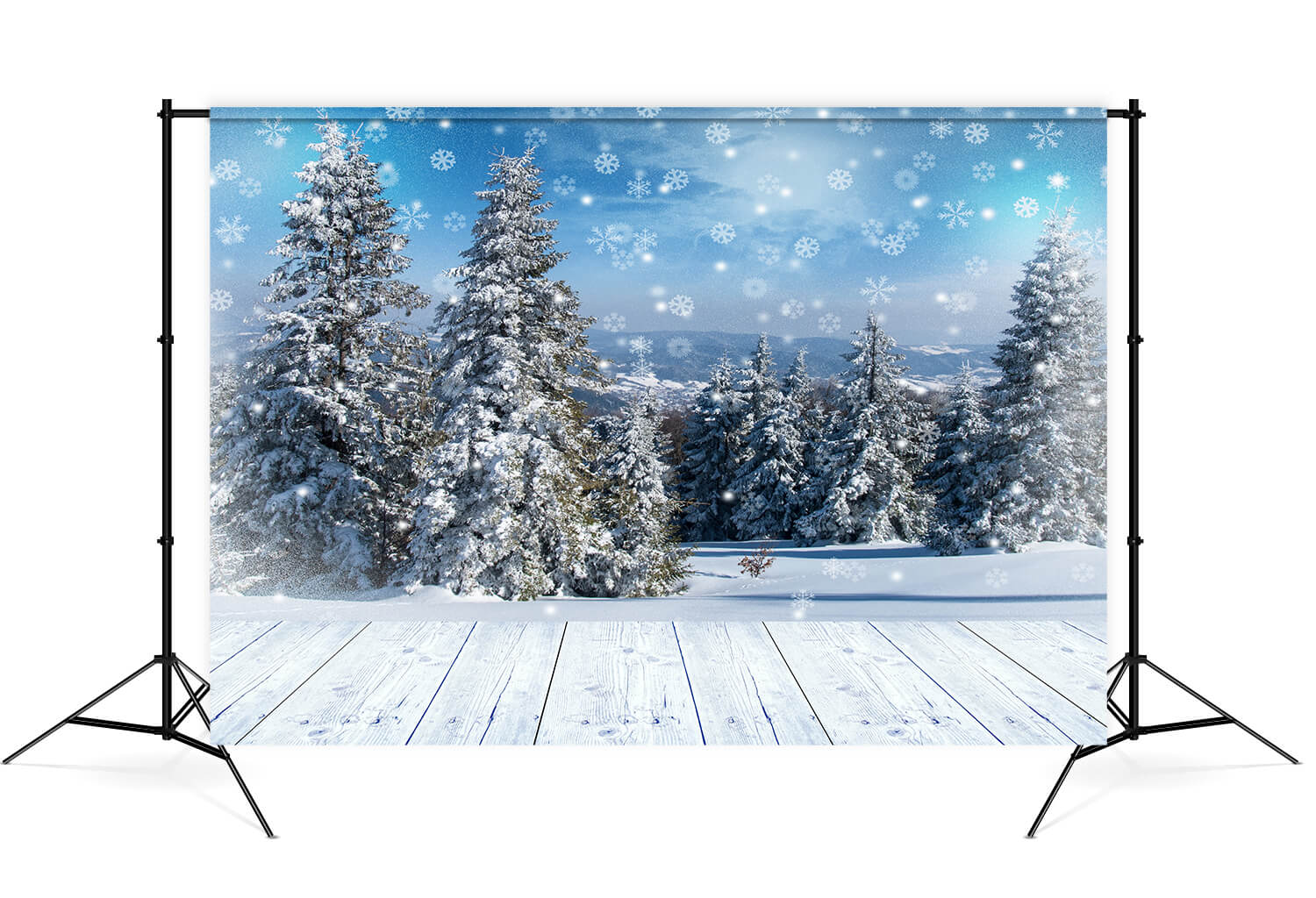 Toile de fond Forêt d'Hiver Flocon de Neige Pays des Merveilles M8-18