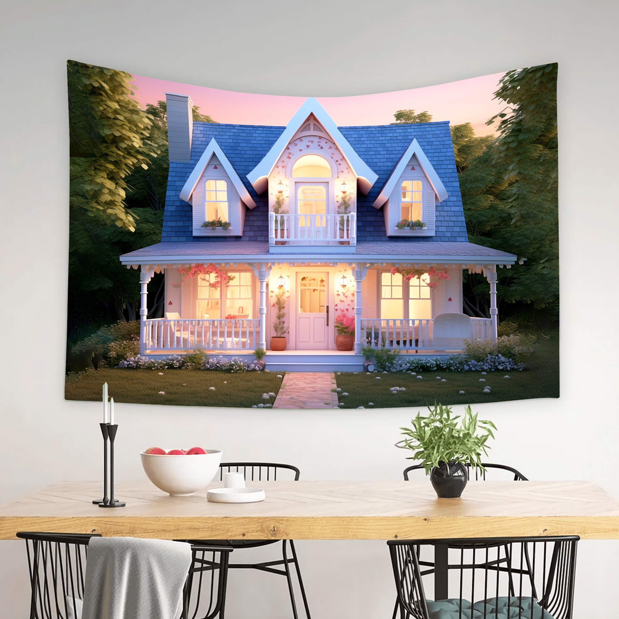 Toile de Fond Poupée de Mode Fantasie Maison Lumières M8-37