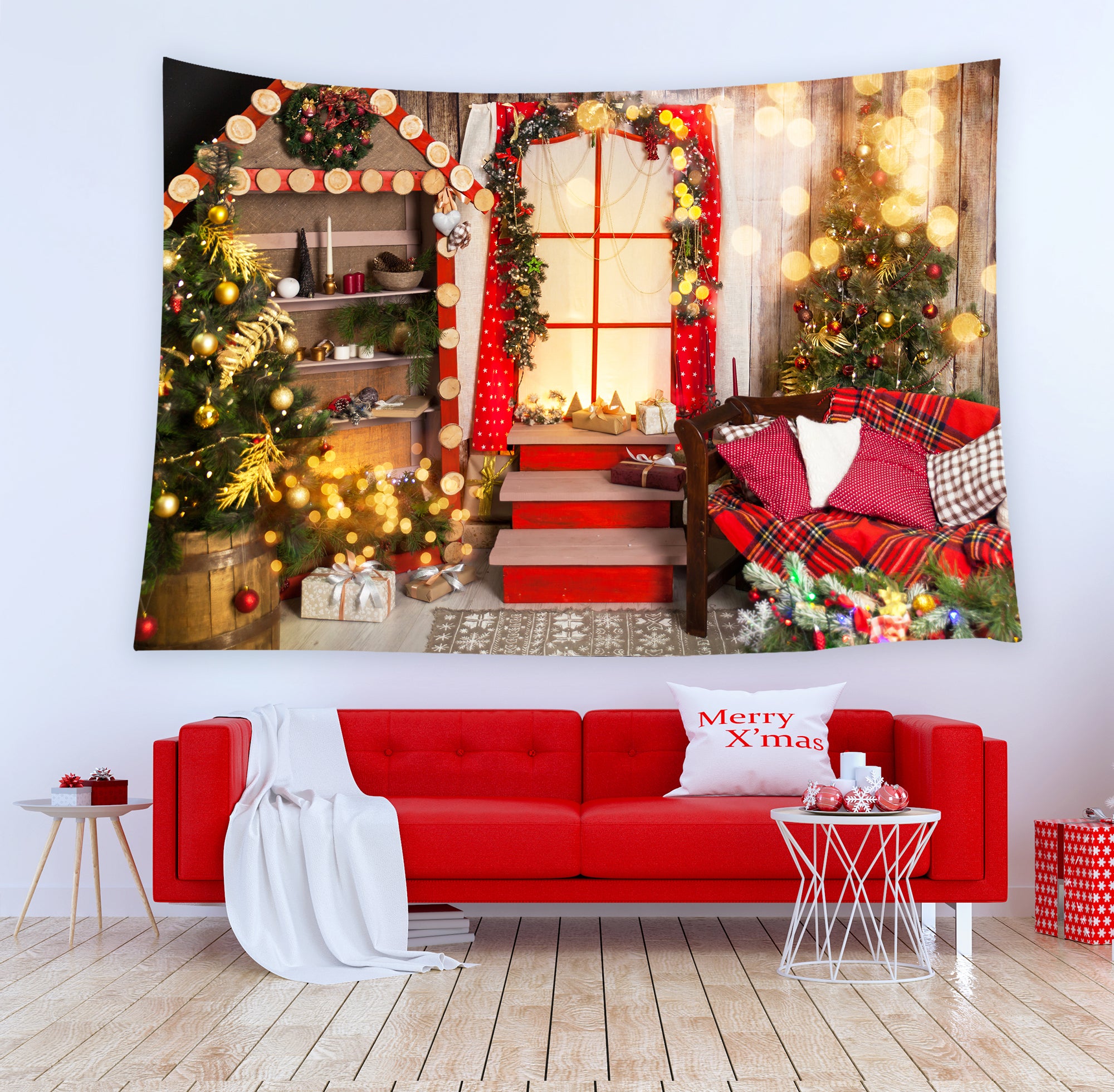 Arbre de Noël Bokeh Halos Tapisserie Home Decor T-M8-60