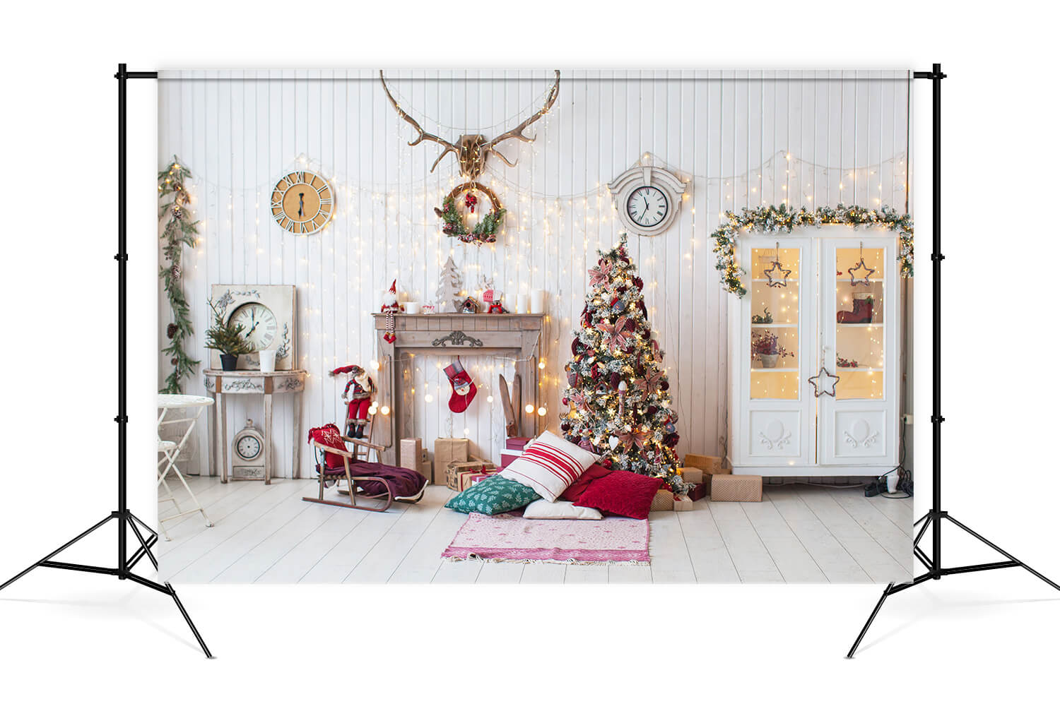 Toile de Fond pour Salon Décoré de Noël M8-70