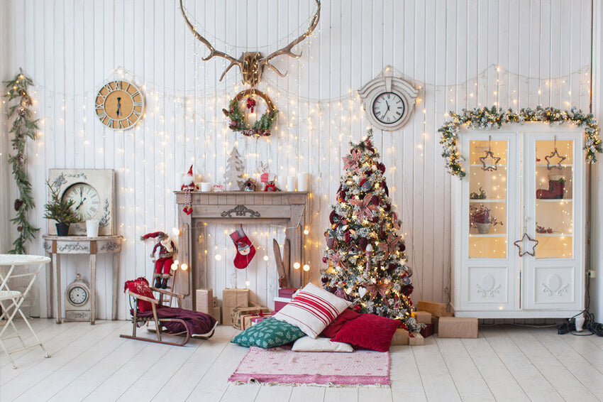 Toile de Fond pour Salon Décoré de Noël M8-70