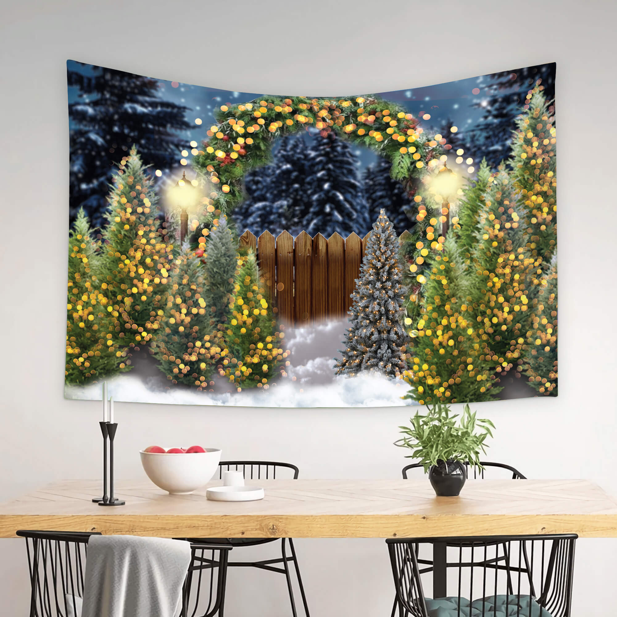 Toile de Fond Arche de Noël Etincelante pour Photographie M8-75