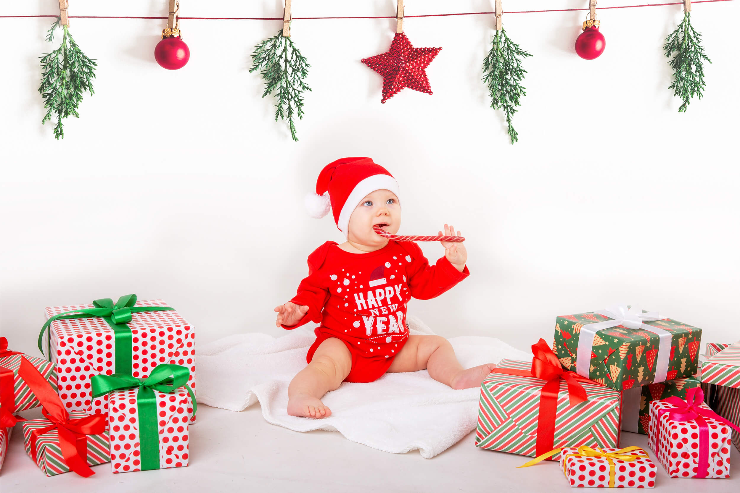 Toile de Fond Guirlande de Noël Décoration Photographique M8-81
