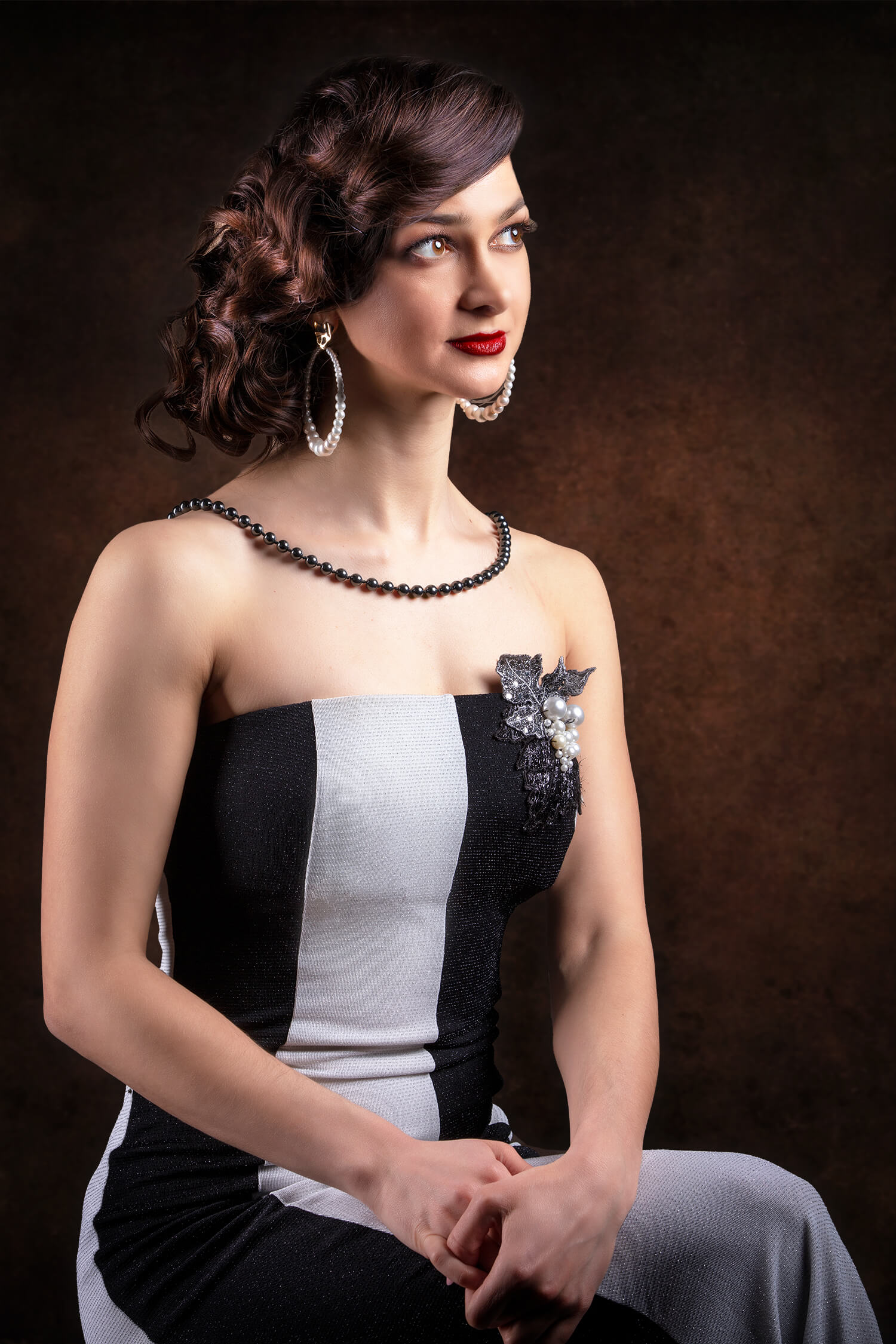 Toile de fond pliable double face abstraite marron/vert vintage 1.5x2m M9-02