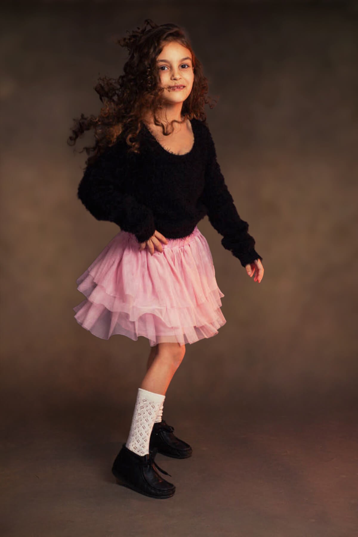 Toile de fond pliable double face abstraite marron/vert vintage 1.5x2m M9-02