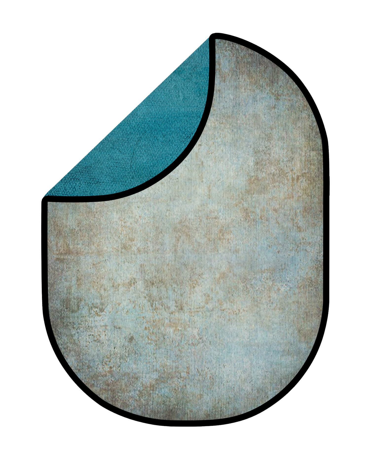 Toile de fond pliable double face abstraite bleue/texture rouillée 1.5x2m M9-03