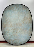 Toile de fond pliable double face abstraite bleue/texture rouillée 1.5x2m M9-03