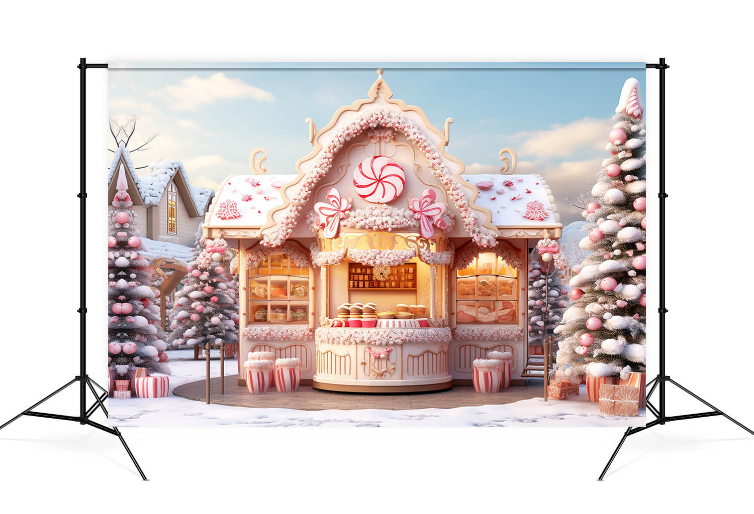 Toile de Fond Arbre de Noël de Maison de Monde en Bonbons M9-63